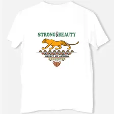 Футболка «STRONG & BEAUTY. Желтая львица на белом фоне»