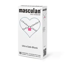 Ультрапрочные презервативы Masculan Ultra 4 Strong&Anal черного цвета и обильной смазкой - 10 шт.